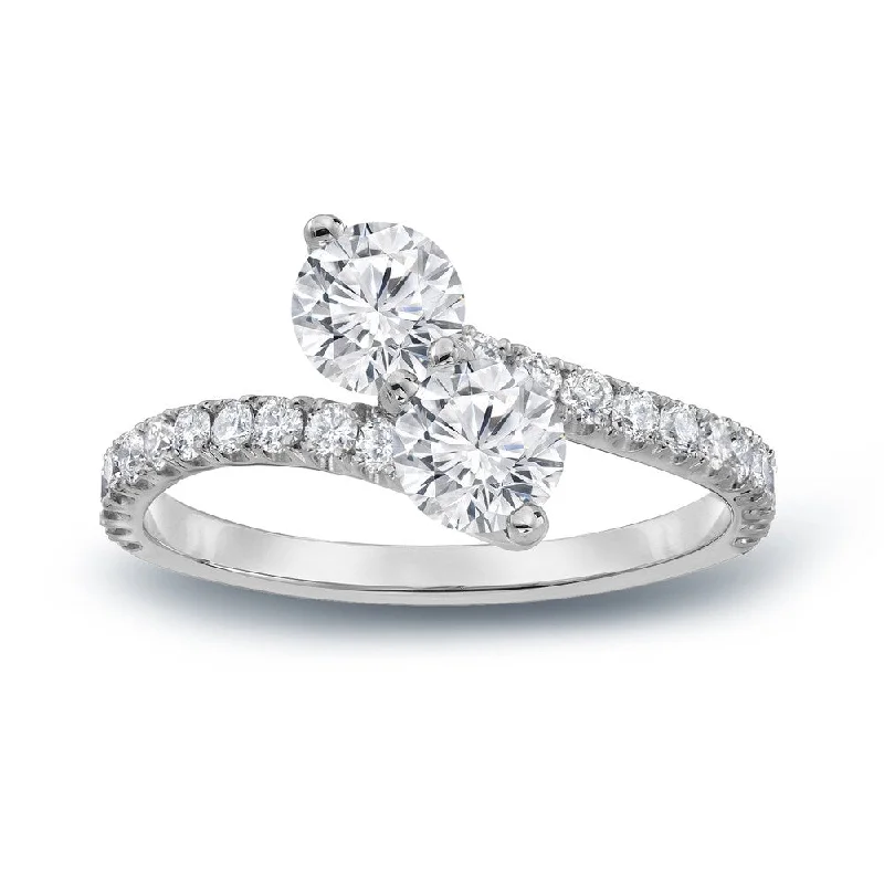 Auriya 1 1/2ct TDW Round Two Stone Diamond Engagement Ring 14k Gold (H-I, SI1-SI2)