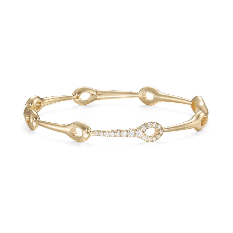 LOLA NEEDLE LINKED BRACELET (Partial Diamond)