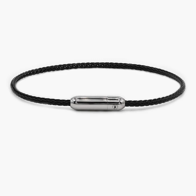 Sailing Cable Bracelet With Silver Screwing Mechanism (Black)