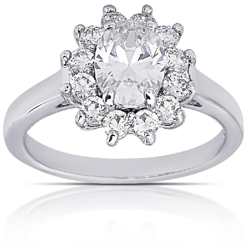 Dolce Giavonna Silver Overlay Cubic Zirconia Oval Engagement Ring