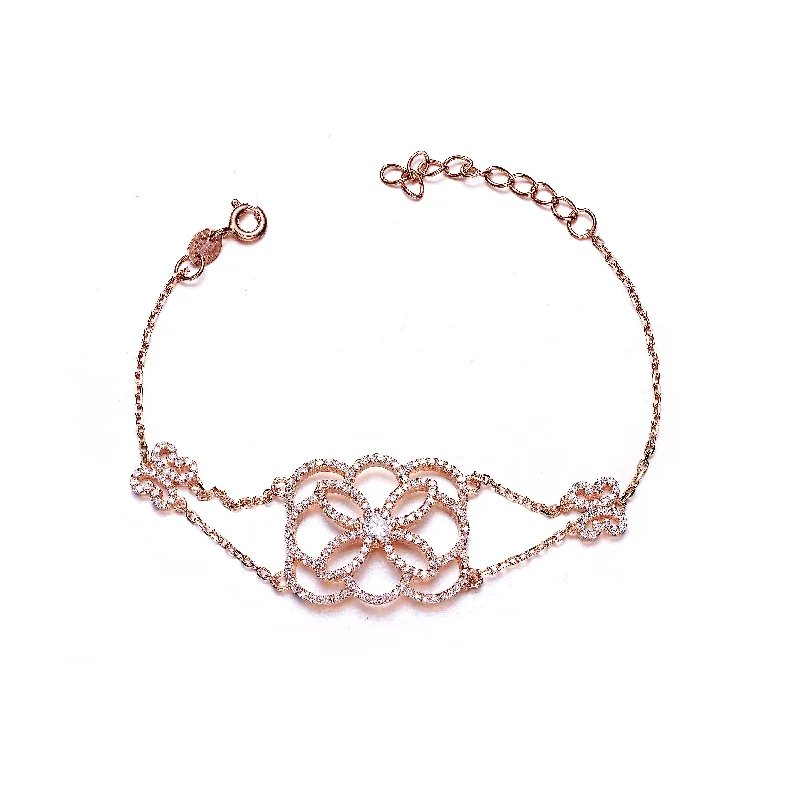 Palais Rose Gold Lace Pattern Bracelet