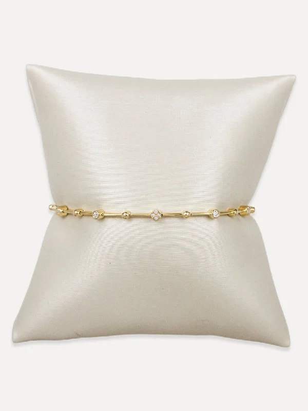 14K Diamond Bar Link Bracelet