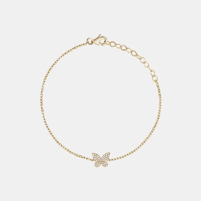 Single Diamond Butterfly Bracelet