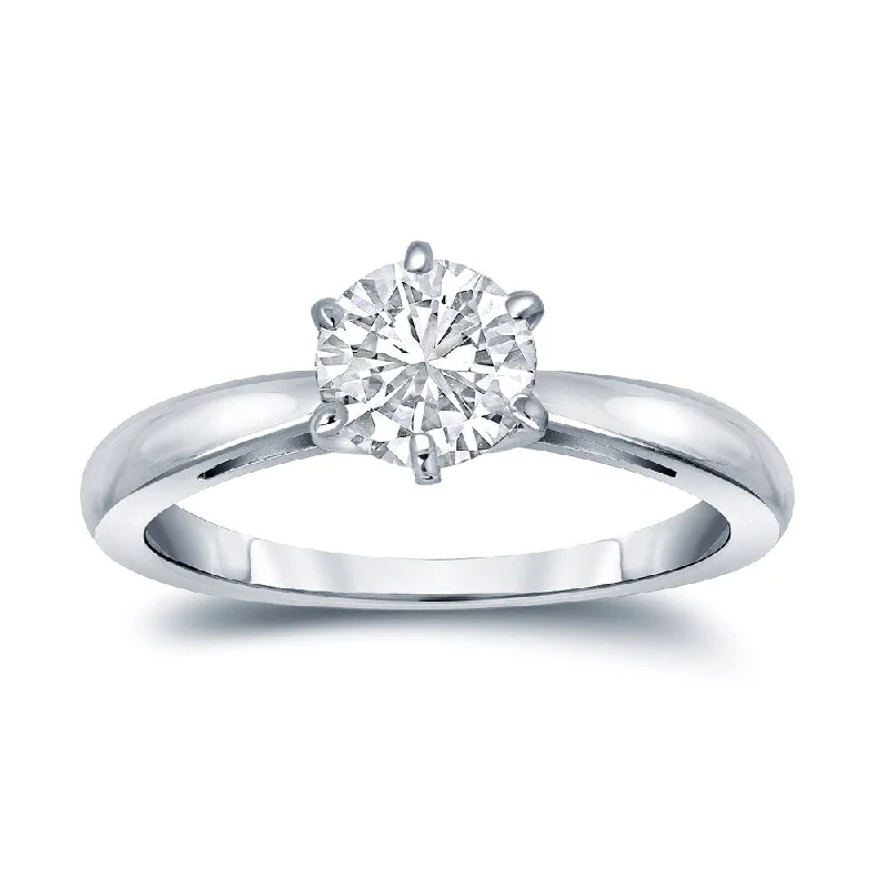 Auriya Platinum 2 1/4ctw Round 6 Prong Solitaire Diamond Engagement Ring GIA Certified