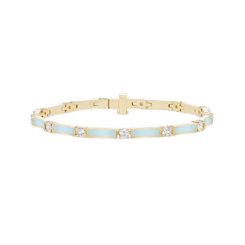 Pastel Blue / Yellow Gold