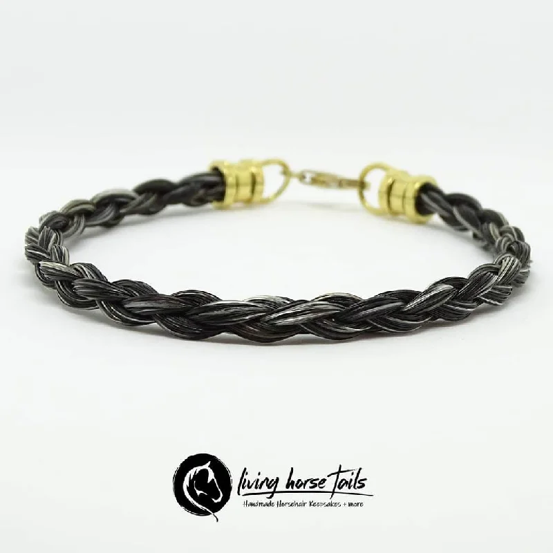 Gold Filled Bracelet with Horsehair Braid