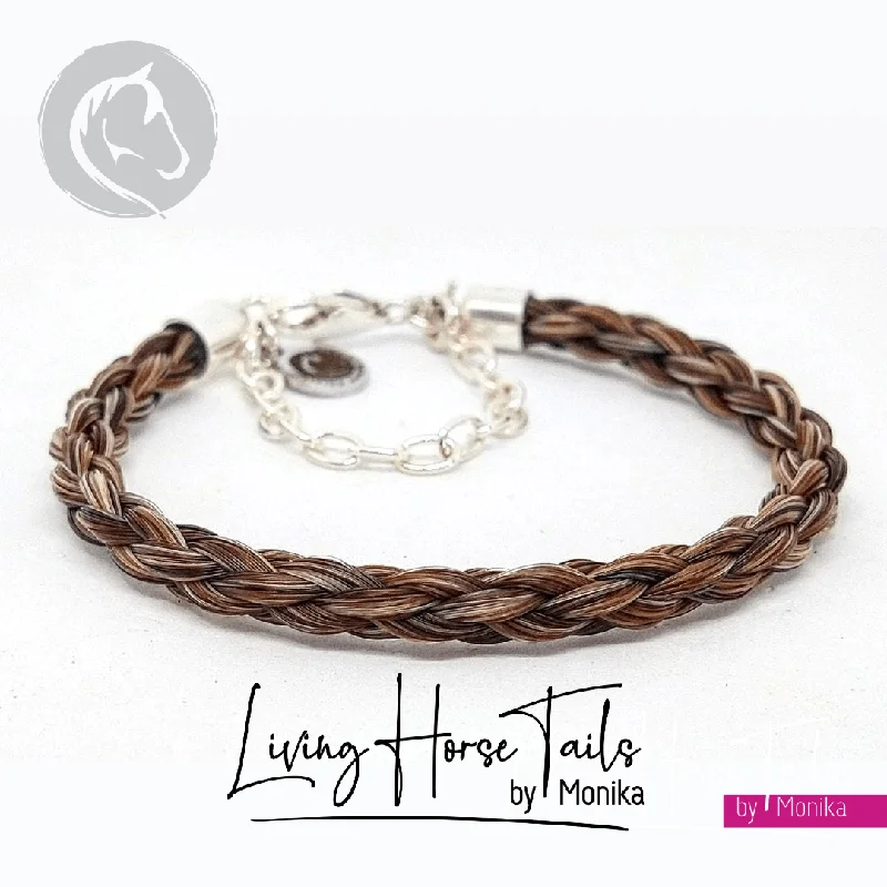 Braided Horsehair Bracelet in Sterling Silver chain and clasp