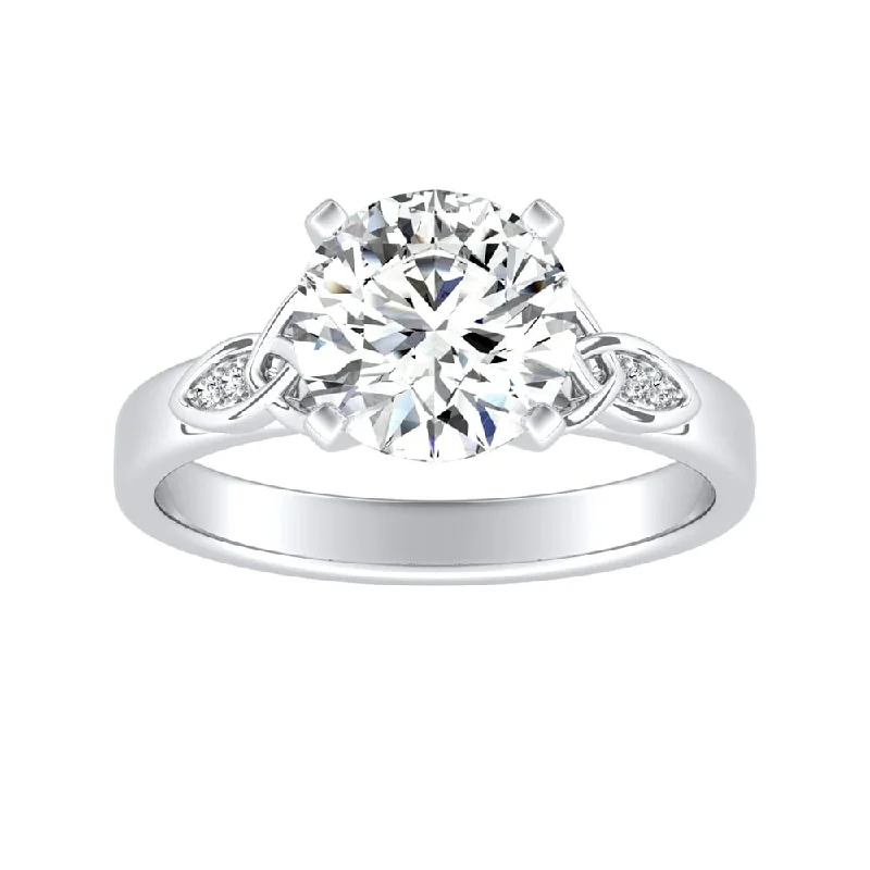 Auriya 14k Gold Modern 3ct Round Moissanite Engagement Ring