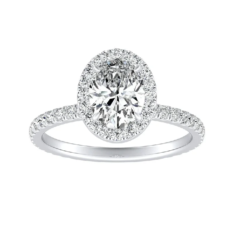 Auriya 14k Gold 1ctw Oval-cut Halo Diamond Engagement Ring