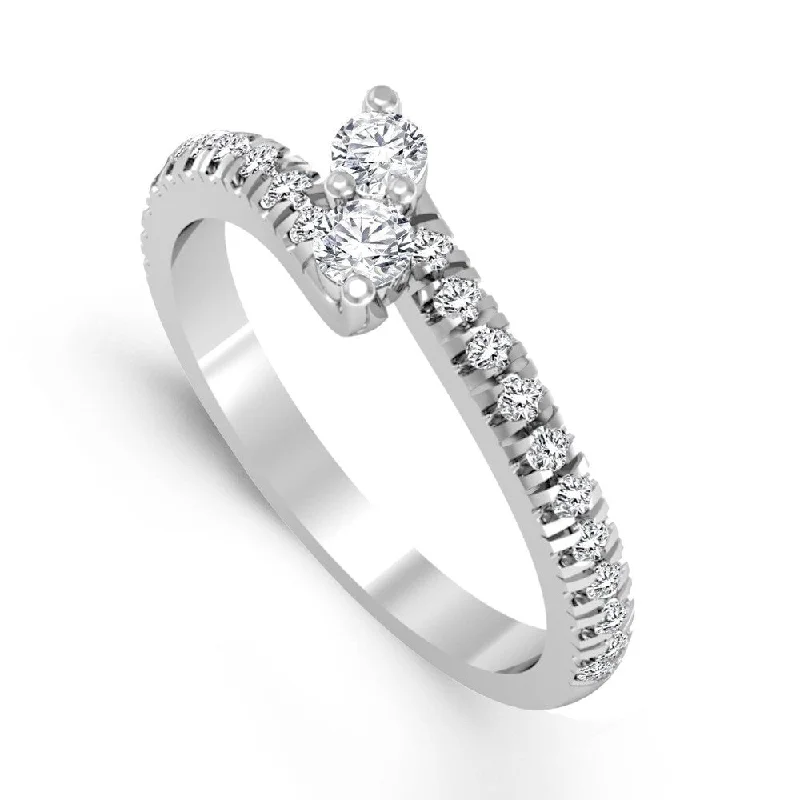 Auriya Round 2-Stone Diamond Engagement Ring 3/4ct TDW 14K Gold (H-I, I1-I2)