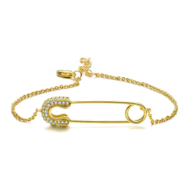 Vilette Dainty Pin Golden CZ Bracelet