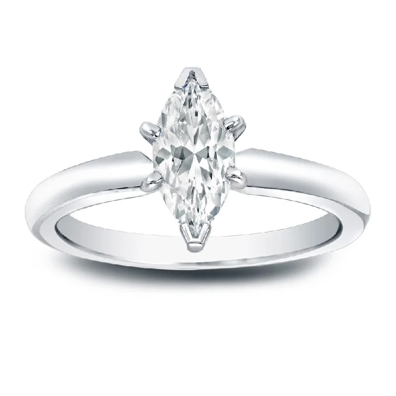 Auriya 1/2ctw Solitaire Marquise Diamond Engagement Ring Platinum