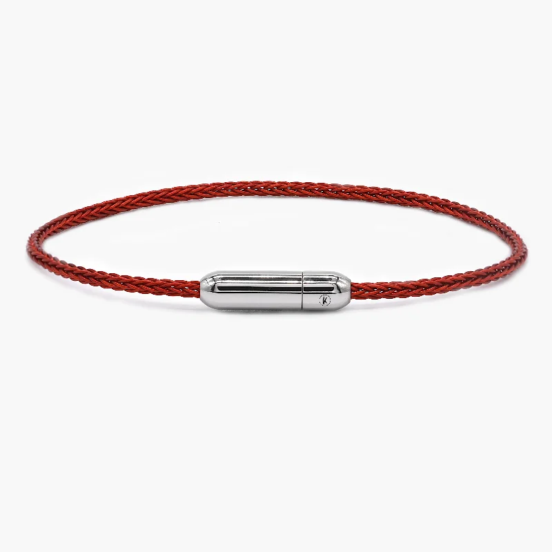 Sailing Cable Bracelet With Silver Screwing Mechanism (Red)