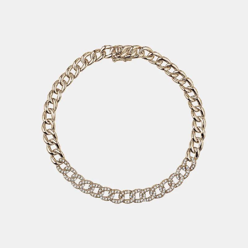 Semi Pavé Miami Cuban Link Bracelet