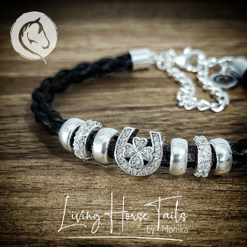 Lucky Horseshoe Sterling Silver Horsehair bracelet