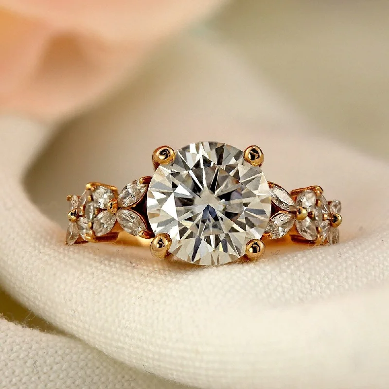 Auriya 14k Gold 1 carat TW Vintage Floral Diamond Engagement Ring