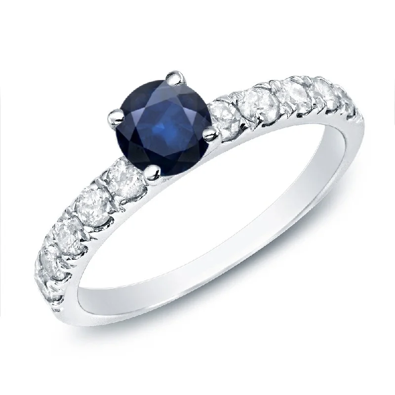 Auriya 14k Gold 1/2ct Classic Blue Sapphire and Diamond Engagement Ring 1/2cttw