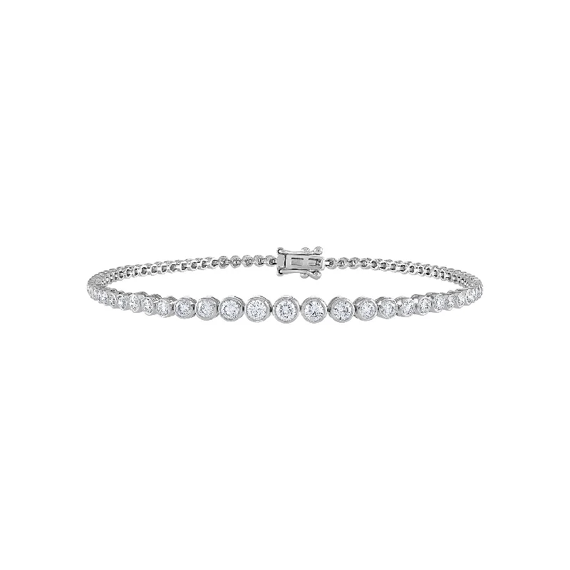 14KT GOLD DIAMOND BEZEL TENNIS BRACELET