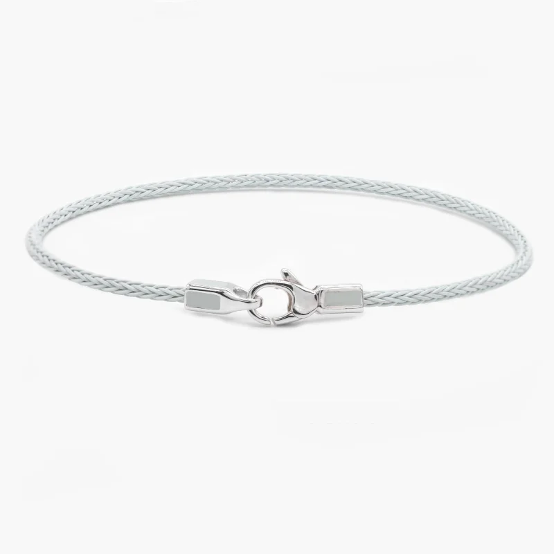 2mm Sailing Cable Bracelet With Sterling Silver Clasp (Off-White)