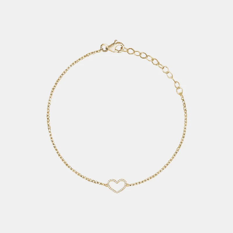 Diamond Open Heart Bracelet