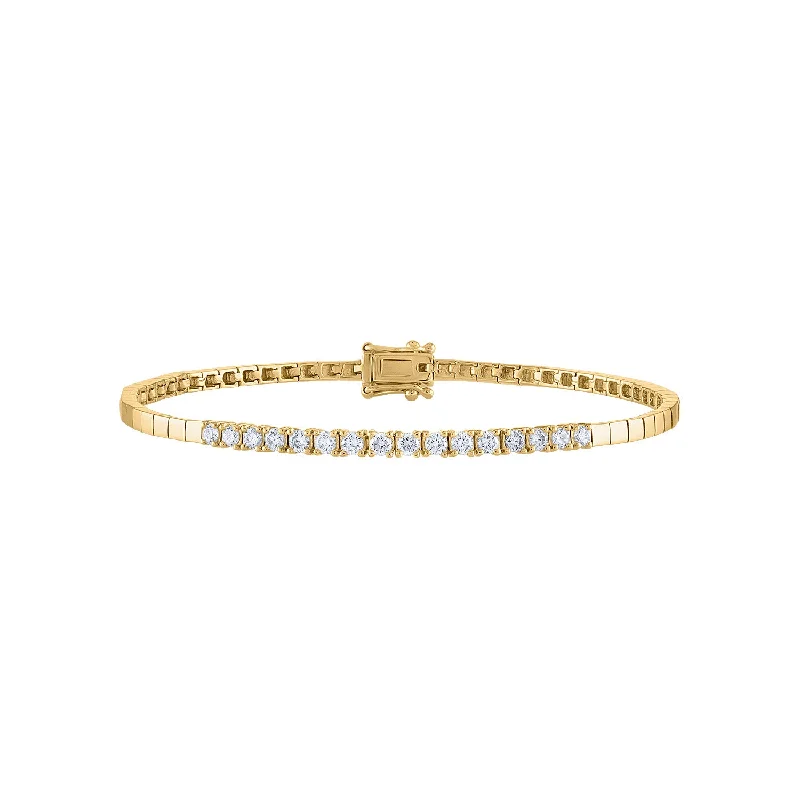 14KT GOLD SQUARE DIAMOND TENNIS BRACELET