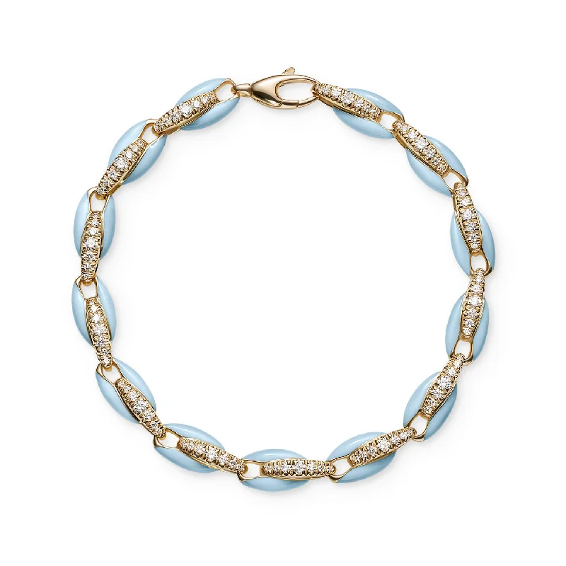 Pastel Blue / Yellow Gold