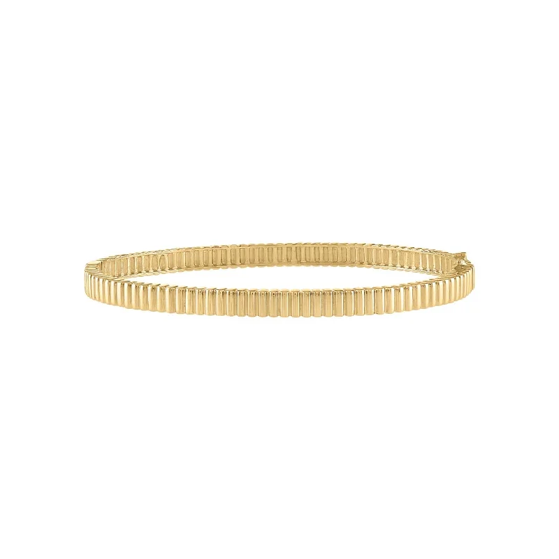 14KT GOLD RIDGE BANGLE BRACELET