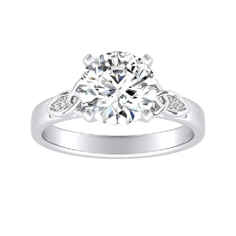 Auriya 14k Gold Modern 4ct Round Moissanite Engagement Ring