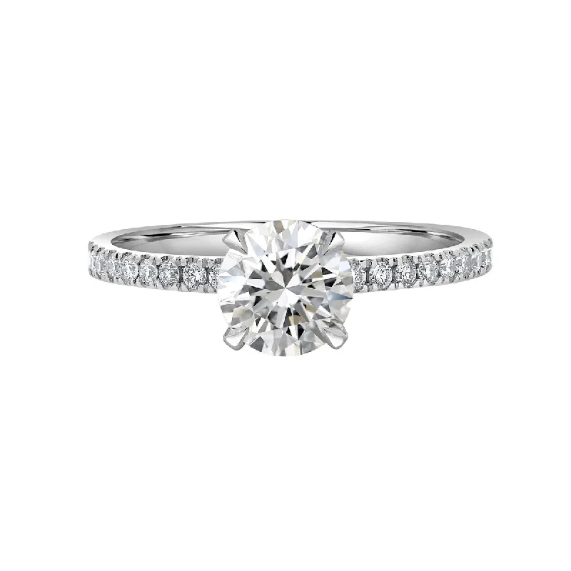 Auriya 2 1/3 ct Round Cut Hidden Halo Diamond Engagement Ring 14k Gold Certified (H-I, SI1-SI2)