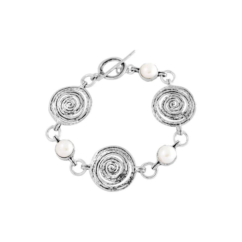 Triple Vortex & Pearl Bracelet B10185