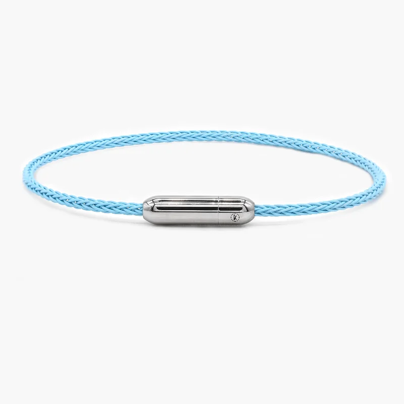 Sailing Cable Bracelet With Silver Screwing Mechanism (Light Blue)