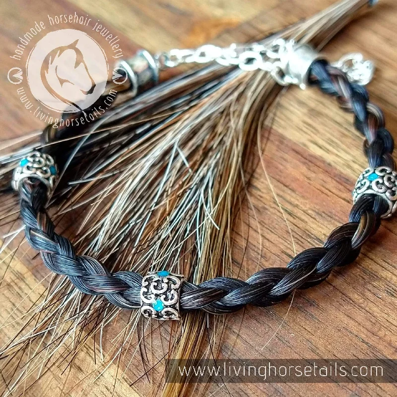 Sterling Silver Swarovsky Horsehair Braided Bracelet