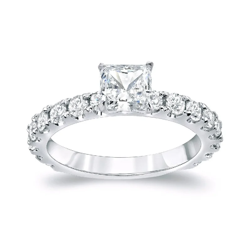 Auriya 14k Gold 1 3/4ctw Classic Princess-cut Diamond Engagement Ring (H-I, SI1-SI2)