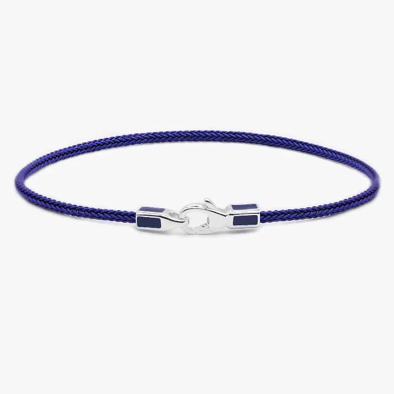 2mm Sailing Cable Bracelet With Sterling Silver Clasp (Mykonos Blue)