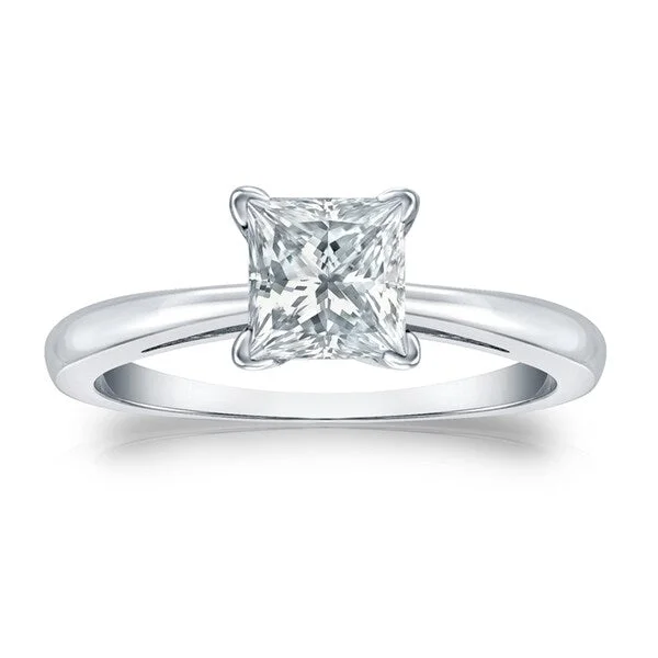 Auriya Platinum 2 1/4ct Princess-Cut Solitaire Diamond Engagement Ring GIA Certified