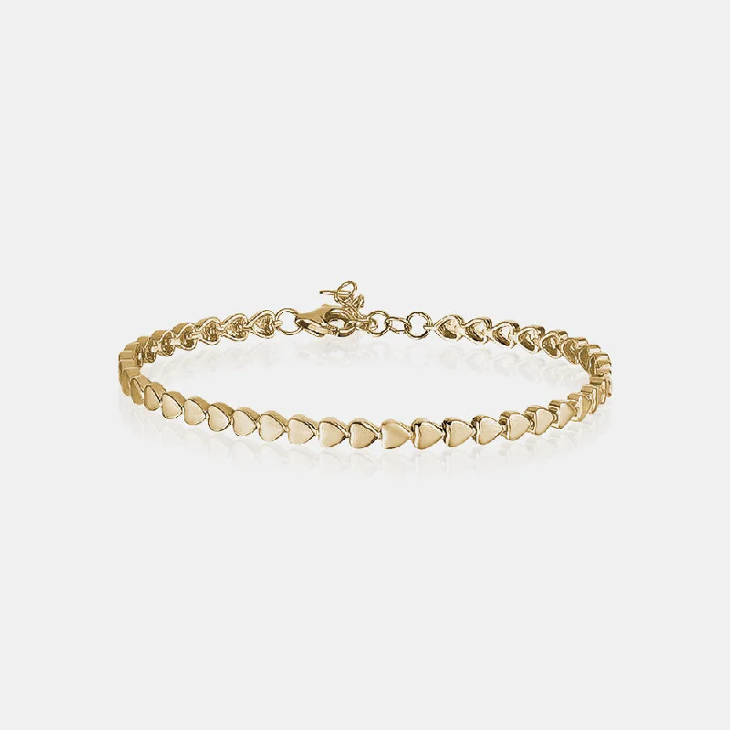 Solid Gold Heart Shape Bracelet