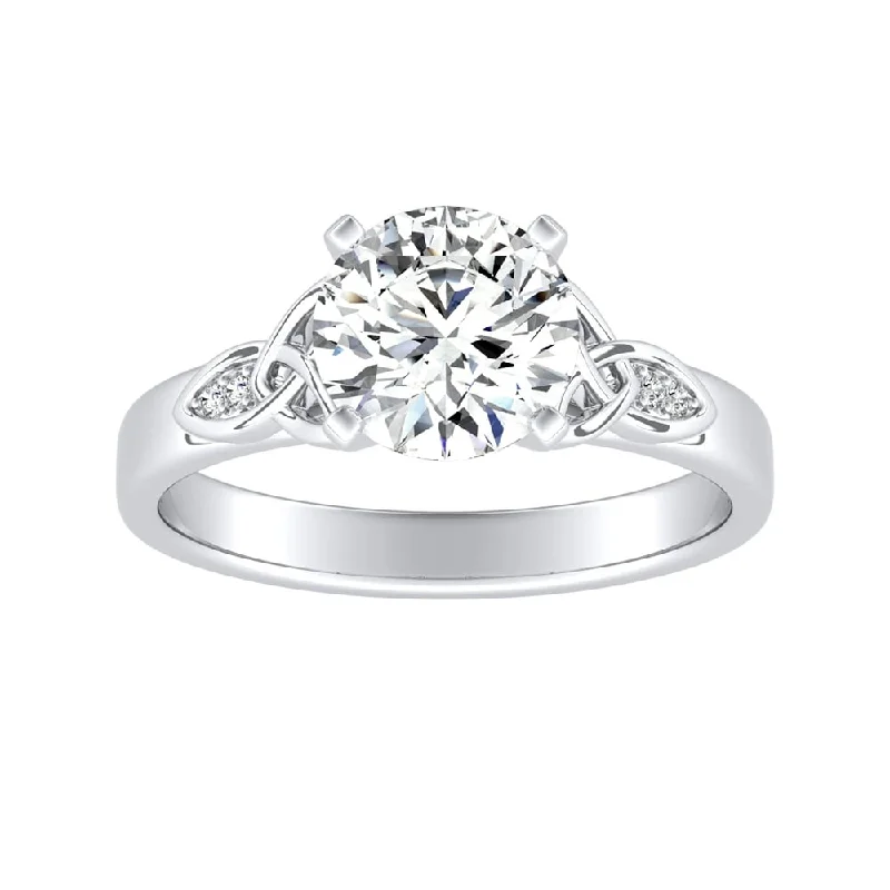 Auriya 14k Gold Modern 1 1/2ct Round Moissanite Engagement Ring