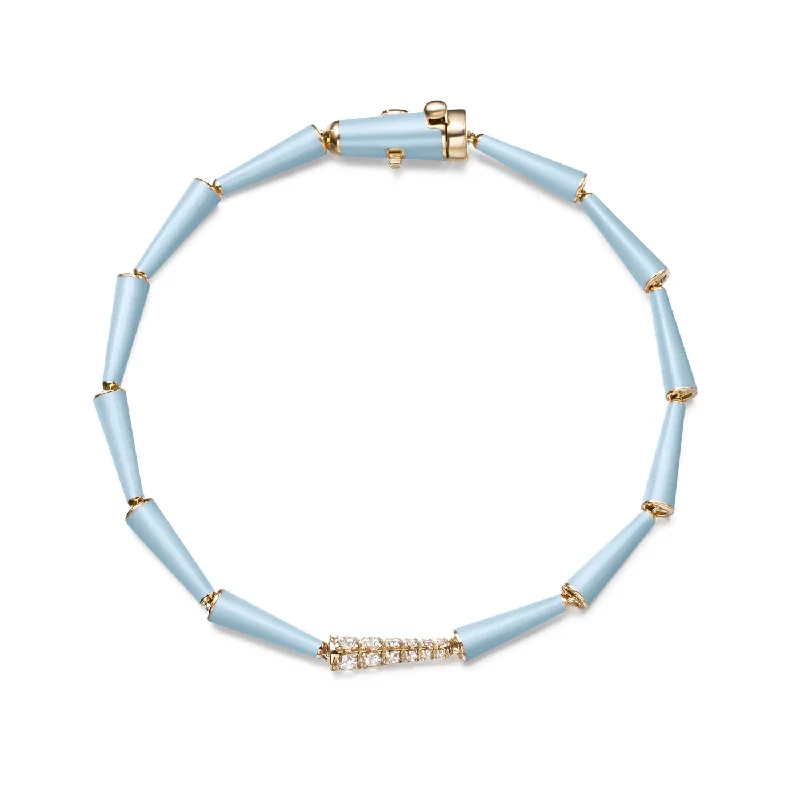 Pastel Blue / Yellow Gold