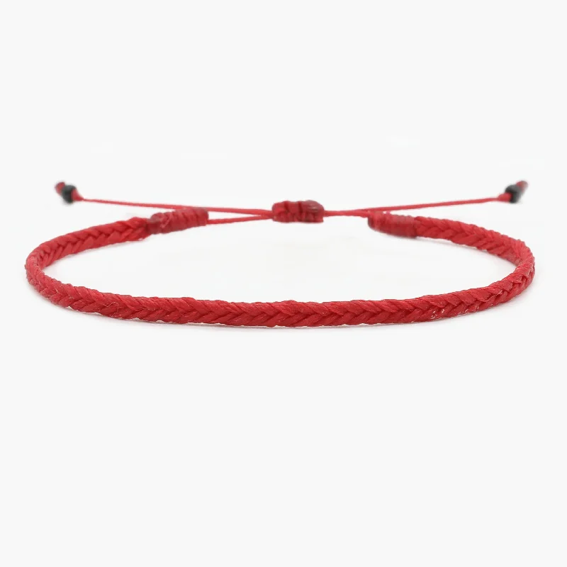 Adjustable Mini Braided Bracelet (Red)