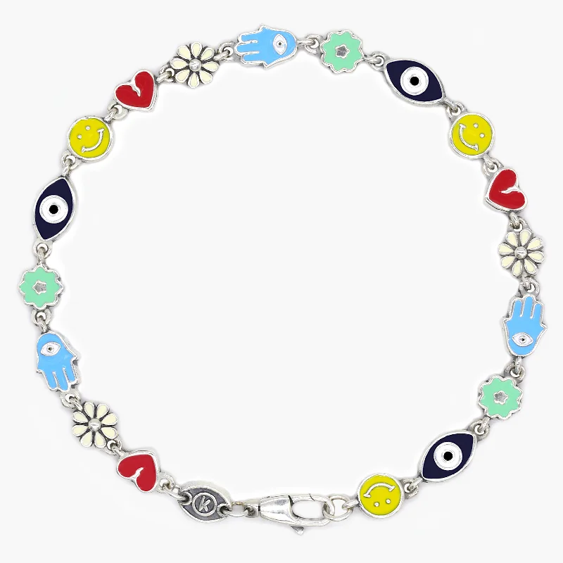 Holidays Sterling Silver Signature Bracelet With Multi Enamelled Charms