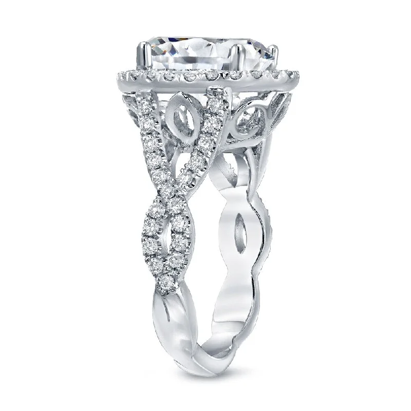 Auriya Platinum 5 3/4ctw Unique Oval-cut Halo Diamond Engagement Ring Certified (H-I, SI1-SI2)