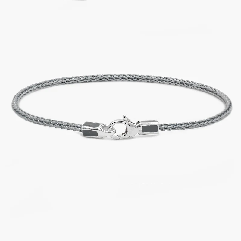 2mm Sailing Cable Bracelet With Sterling Silver Clasp (Silver)